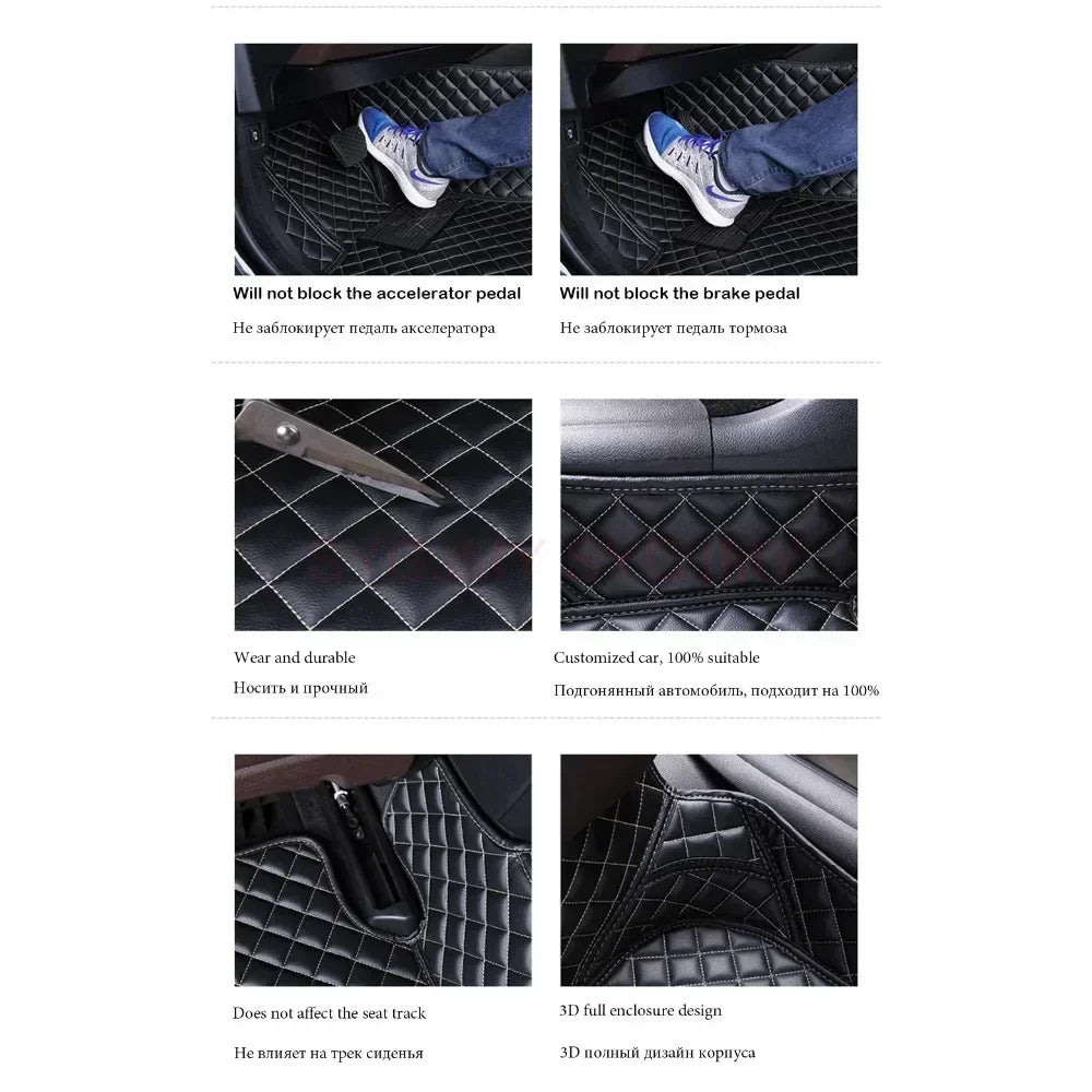 Tapis de Sol de Voiture 3D Personnalisé en Cuir Artificiel, Accessoires d'Nikpour BMW Série 5 E39 1995-2004 E60 F10 G30 2017-2022