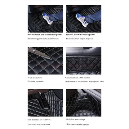 Tapis de Sol de Voiture 3D Personnalisé en Cuir Artificiel, Accessoires d'Nikpour BMW Série 5 E39 1995-2004 E60 F10 G30 2017-2022