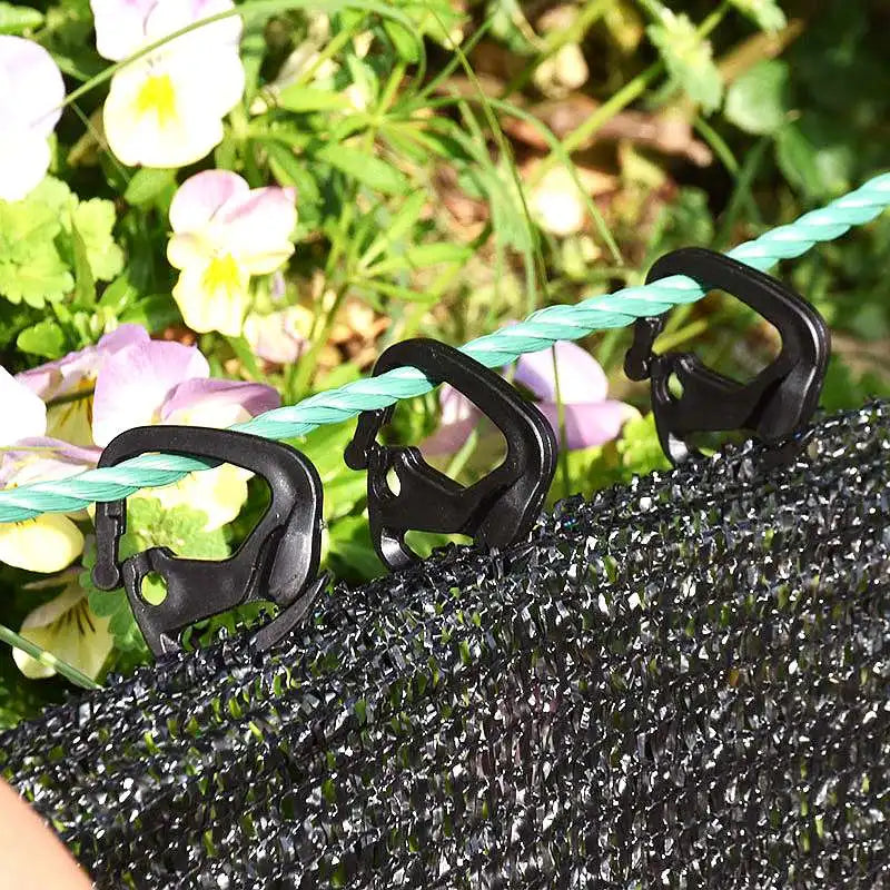 20/50/100 pièces Crochets noirs pour filet pare-soleil, Outil d'installation Agraffe pour filet pare-soleil de jardin, Support de suspension pour clôture de cour extérieure et de volière