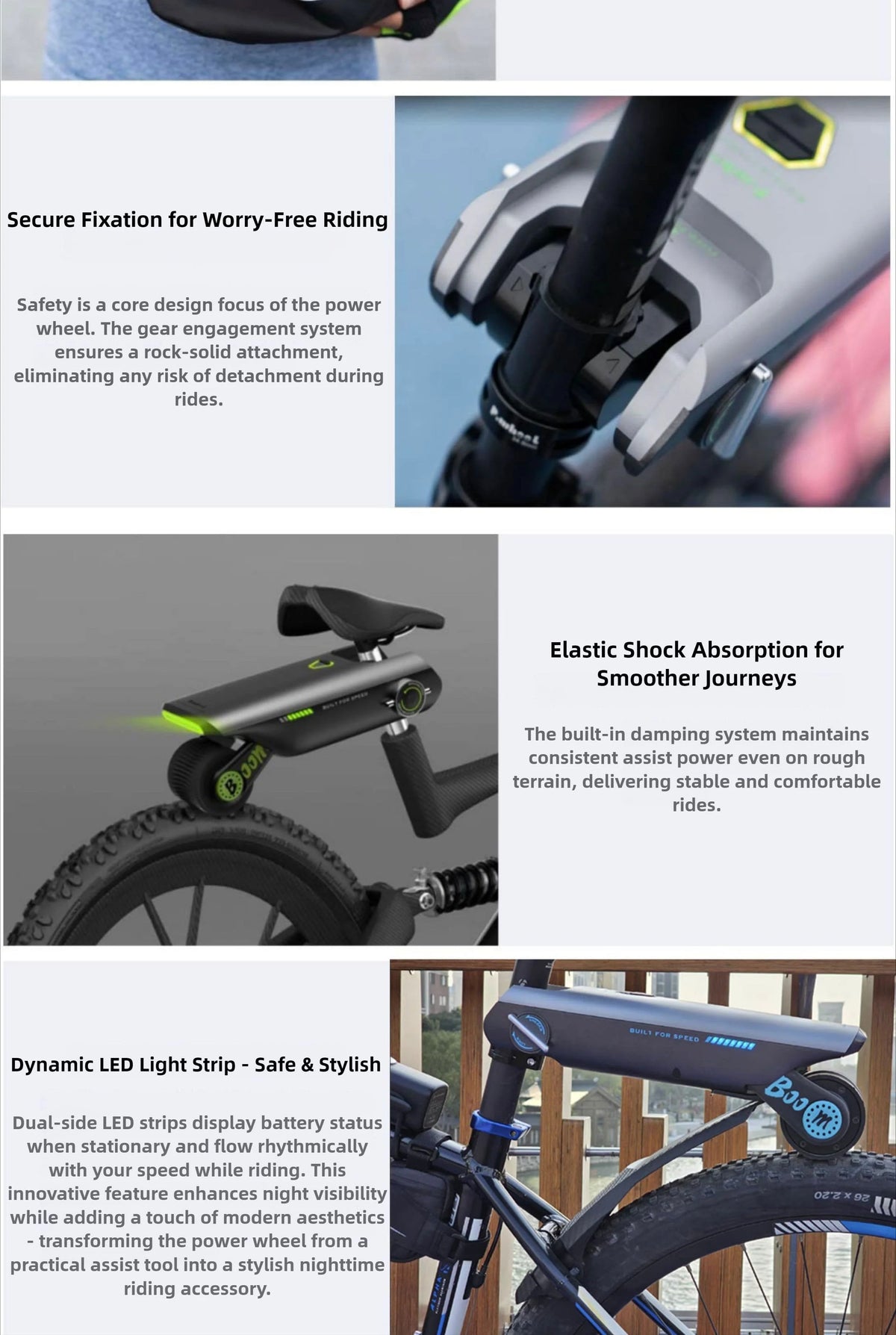 دراجة كهربائية P.Wheel Booster بطارية 18 فولت 10 أمبير 200 واط ملحقات دراجة بوستر محمولة متينة دراجة هوائية جبلية