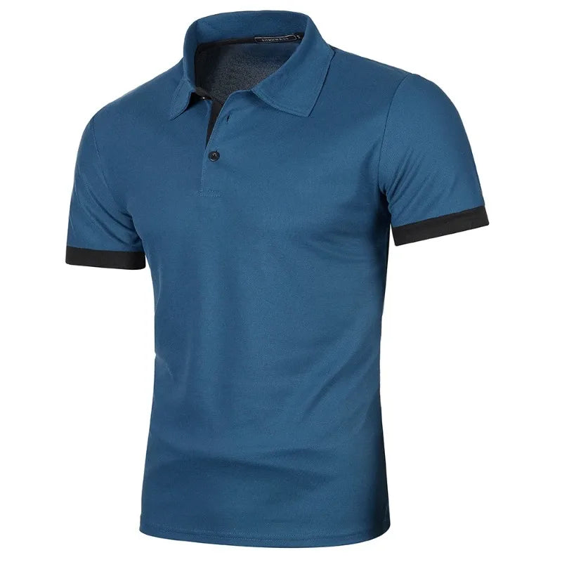 Polo à manches courtes pour hommes, couleur unie, Streetwear, t-shirts légers à revers pour hommes, hauts de Sport de Jogging d'été, nouvelle collection