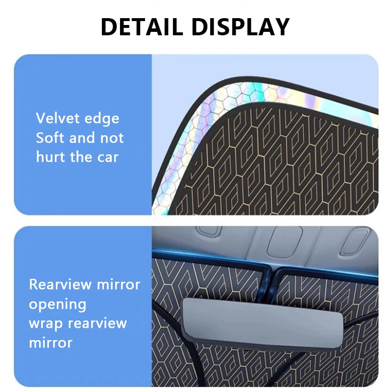 SEAMETAL pare-soleil de voiture pare-brise Laser couverture de pare-soleil pliable voiture fenêtre avant Protection solaire isolation thermique couverture de pare-brise