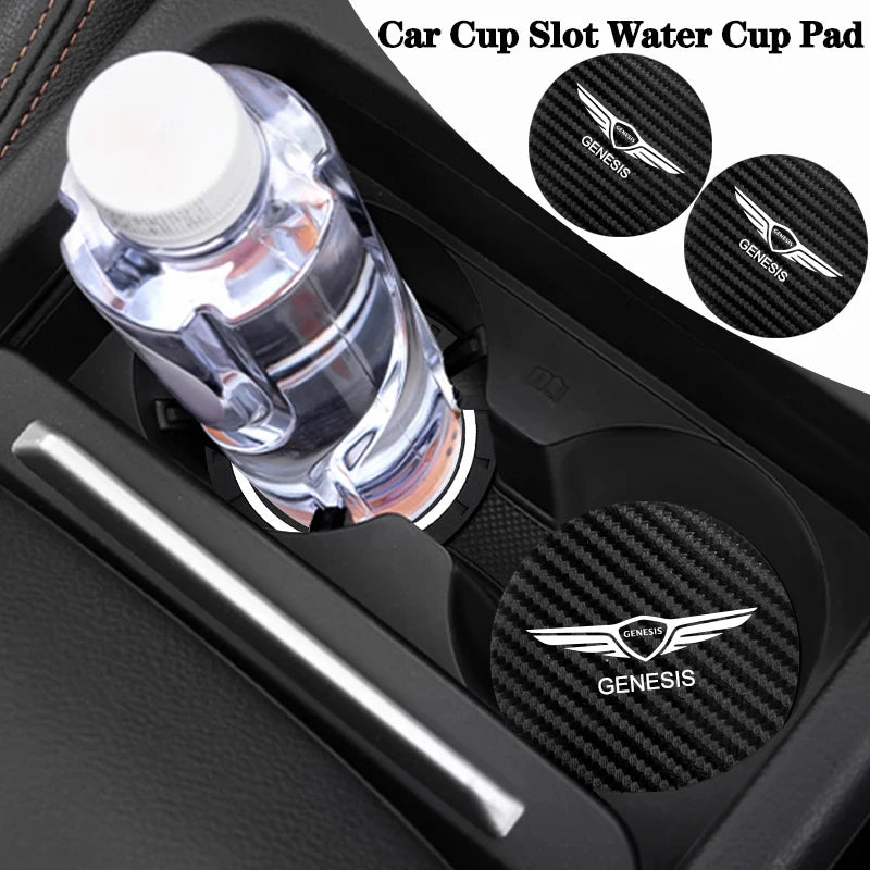 Dessous de verre antidérapant pour voiture, 2 pièces, tasse d'eau, accessoires automobiles pour Genesis G80 GV70 GV80 GV60 G70 Essentia Neolun G90 GV90 X