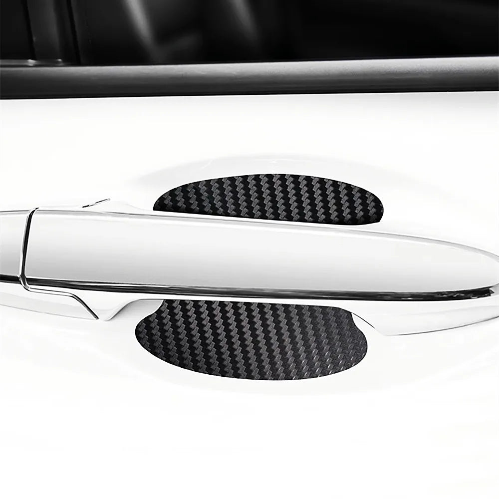 Autocollant universel de protection contre les rayures pour poignée de porte de voiture, accessoires de protection en Fiber de carbone pour poignée de porte Automobiles, 4 pièces/ensemble
