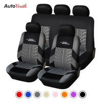 AU-UTH-Ensemble de Housses de Siège de Voiture Brodées, Protection Universelle Adaptée à la Plupart des Voitures, avec un Style Track Tatif