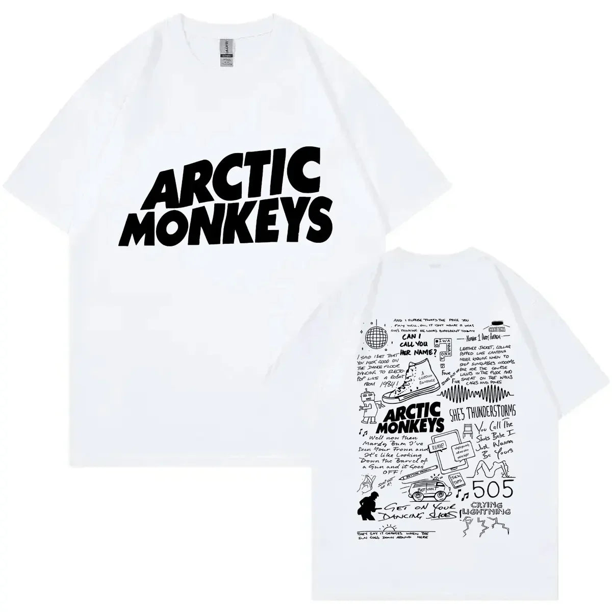 Arctic Monkey Lyrics Limited Design Graphic T Shirts pour femmes, T-shirt en coton, Rock Respzed, Harajuku, Hip Hop Trend Économie, Mode
