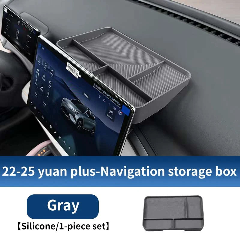 Pour Byd Yuan Plus Atto 3 2025 Console centrale de voiture boîte de rangement inférieure résistant aux rayures étui d'organisation en Silicone accessoires