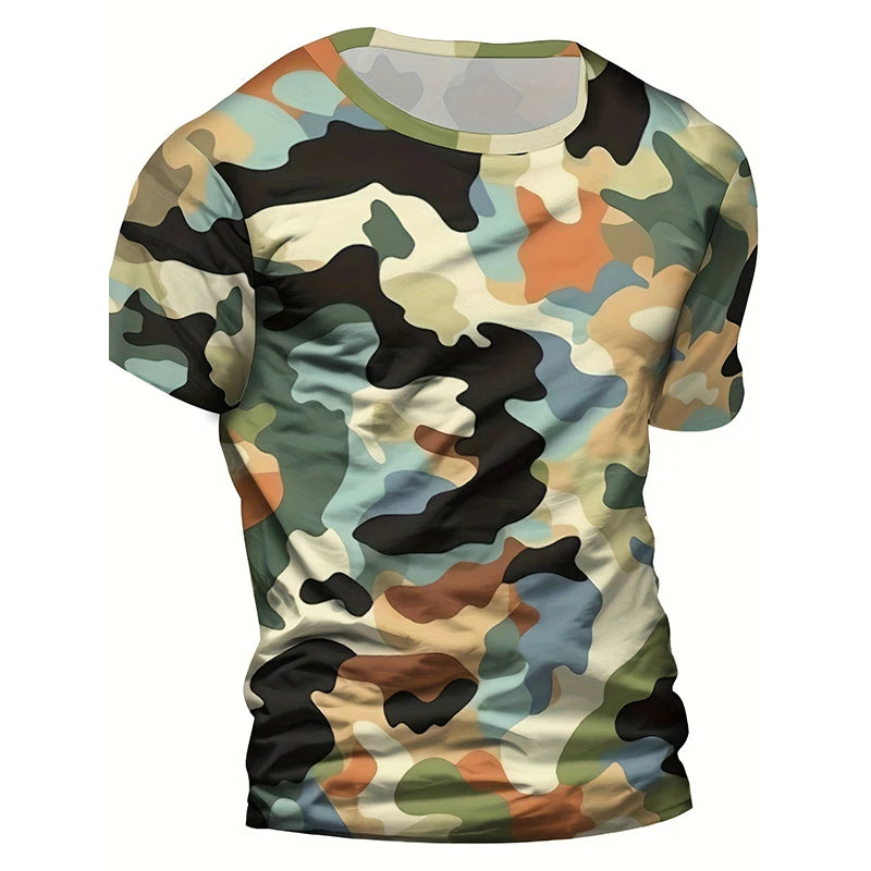Mode Camouflage impression 3D T-Shirts hommes femmes décontracté col rond manches courtes t-shirt surdimensionné Harajuku Y2k hauts T-Shirts enfants vêtements