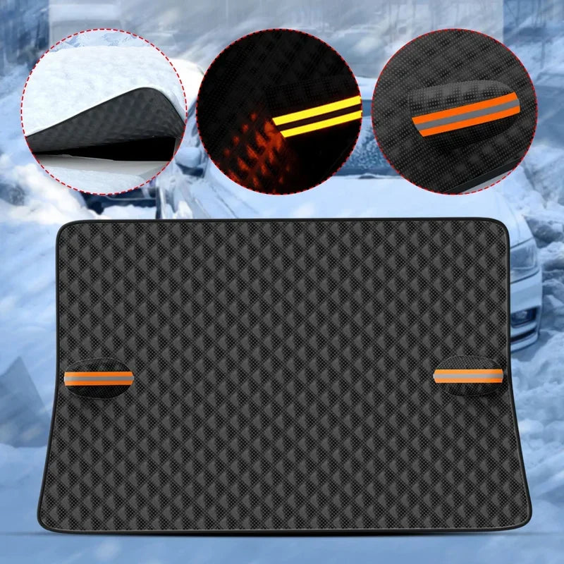 Couverture de neige de fenêtre de voiture d'hiver couverture de neige de pare-brise de voiture magnétique de grande taille couverture de pare-brise de neige antigel couvre pare-soleil en verre