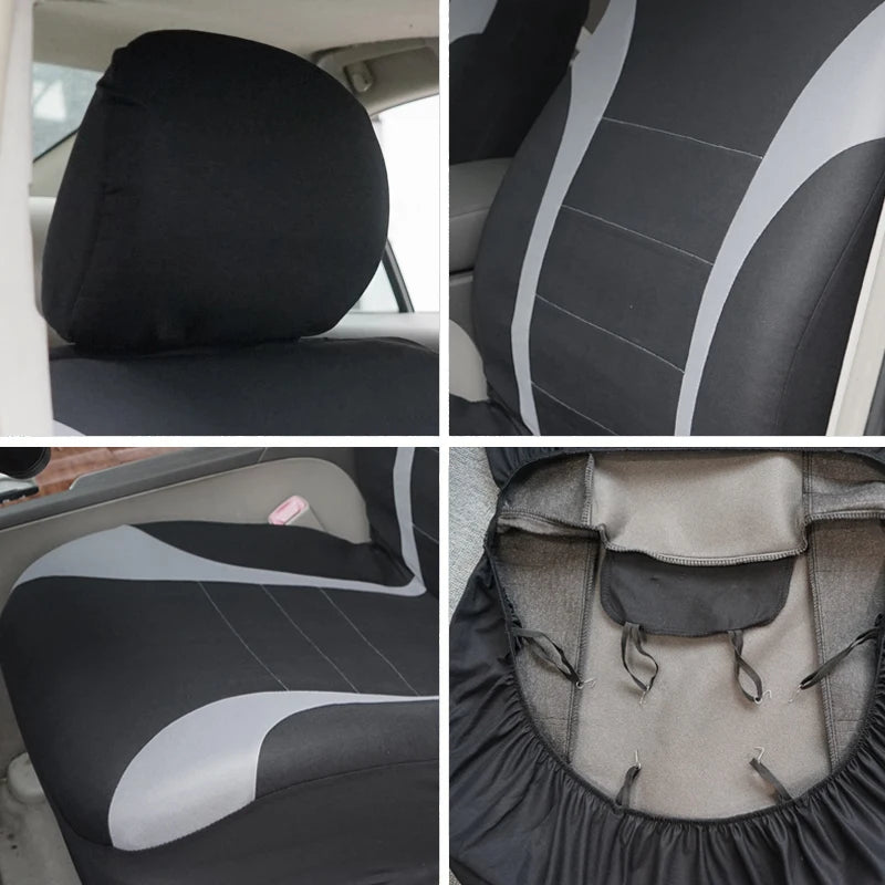 Housses de siège de voiture universelles en tissu Polyester, adaptées à la plupart des voitures, Suv, camion, avec Airbag, accessoires de voiture compatibles, housse de siège intérieur