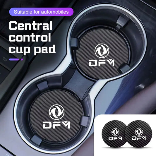 Tapis de dessous de verre de voiture en Fiber de carbone, pour Dongfeng DFM Aeolus ax3 k01 Ax5 580 h30 c31 ax7 AX4, support de verre d'eau, accessoires antidérapants