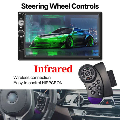 HIPPCRON autoradio HD 7 "écran tactile stéréo Bluetooth 12V 1 Din FM ISO puissance Aux entrée lien miroir lecteur multimédia automatique
