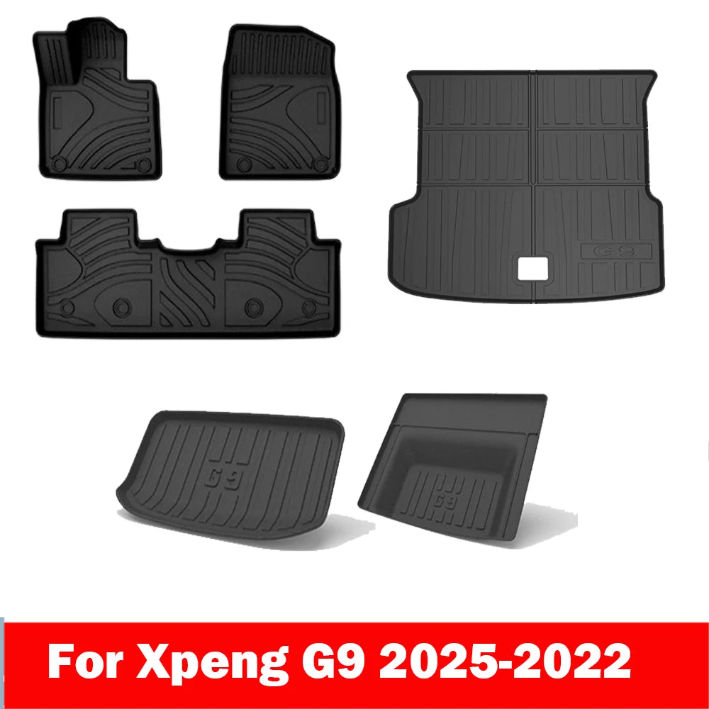 Tapis de sol et doublure de chargement en TPE pour Xpeng G9 2022 – 2024, doublures de sol toutes saisons, tapis de coffre en TPE, tampon étanche robuste LHD