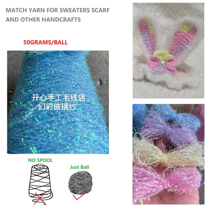 Modules de fil métallique en laine de coton doré et argenté, fil au crochet, paillettes, tissé à la main, sac artisanal, coloré, unique, boule de 50g, livraison gratuite