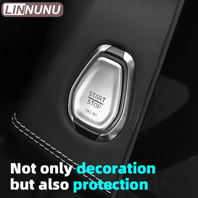 LINNUNU couvercle de bouton de moteur de voiture pour Lynk & Co 01 05 Lingke auto moteur allumage démarrage arrêt interrupteur bouton poussoir décoratif autocollant