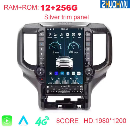 Autoradio Android 13 de 13.6 pouces, pour Dodge RAM 1500 2500 3500 2019 – 2022, lecteur multimédia stéréo automatique, écran tactile GPS