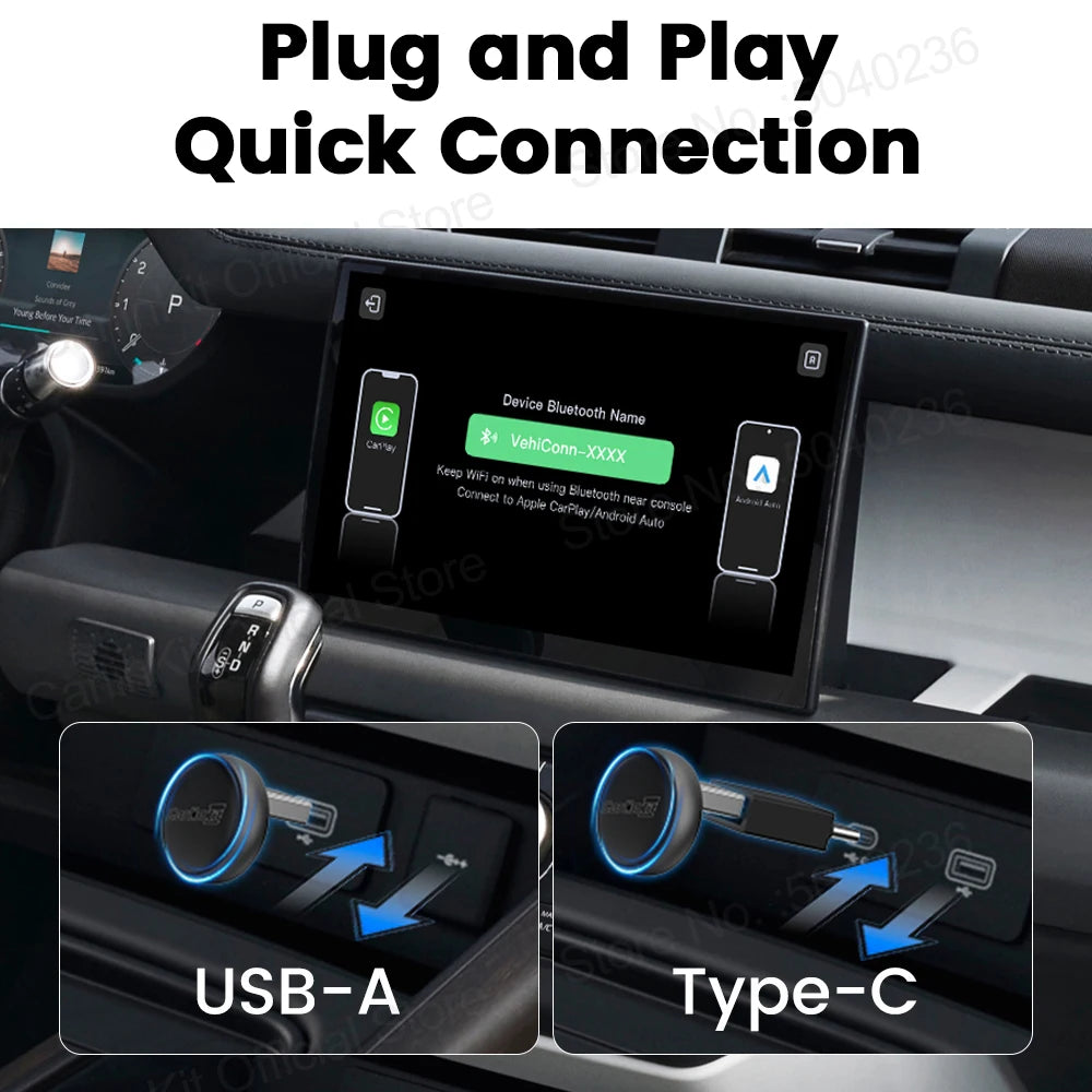 Mini Ultra 3 CarlinKit 5.0 adaptateur sans fil sans fil CarPlay Android Auto pour voiture OEM Plug & Play WiFi Bluetooth connexion automatique