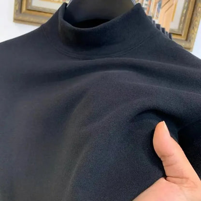 Sous-vêtements thermiques à Base épaisse pour hommes, T-shirt décontracté à manches longues et col Semi-haut pour porter à l'intérieur et à l'extérieur, automne et hiver