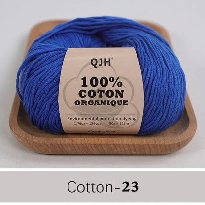 QJH 100% fil de coton, fil de poids de Sport pour bébé en coton, fil Amigurumi, fil doux d'été, fil au Crochet/à tricoter-6 pièces