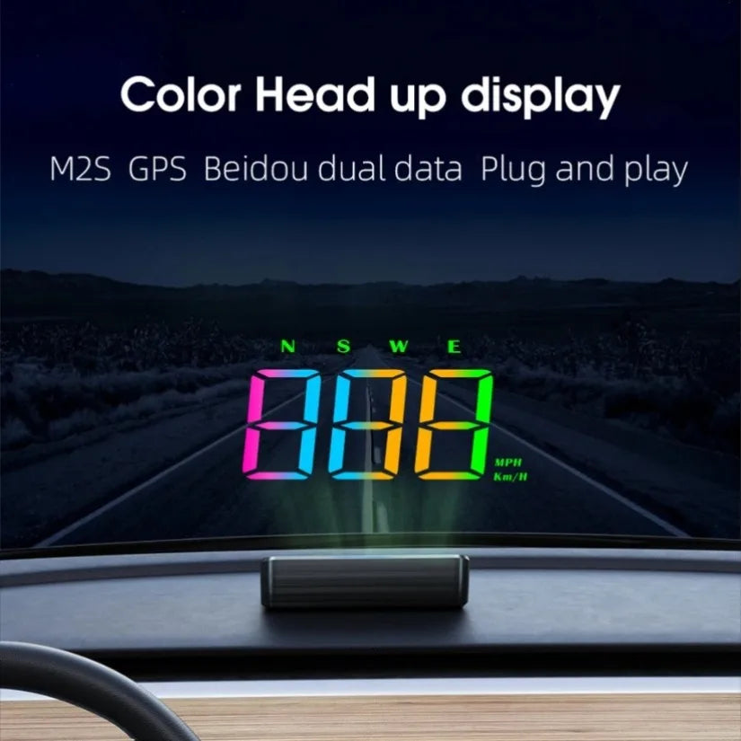 Système de projecteur de compteur de vitesse GPS de pare-brise de voiture HUD avec affichage haute définition alerte de survitesse affiche la vitesse Plug and Play
