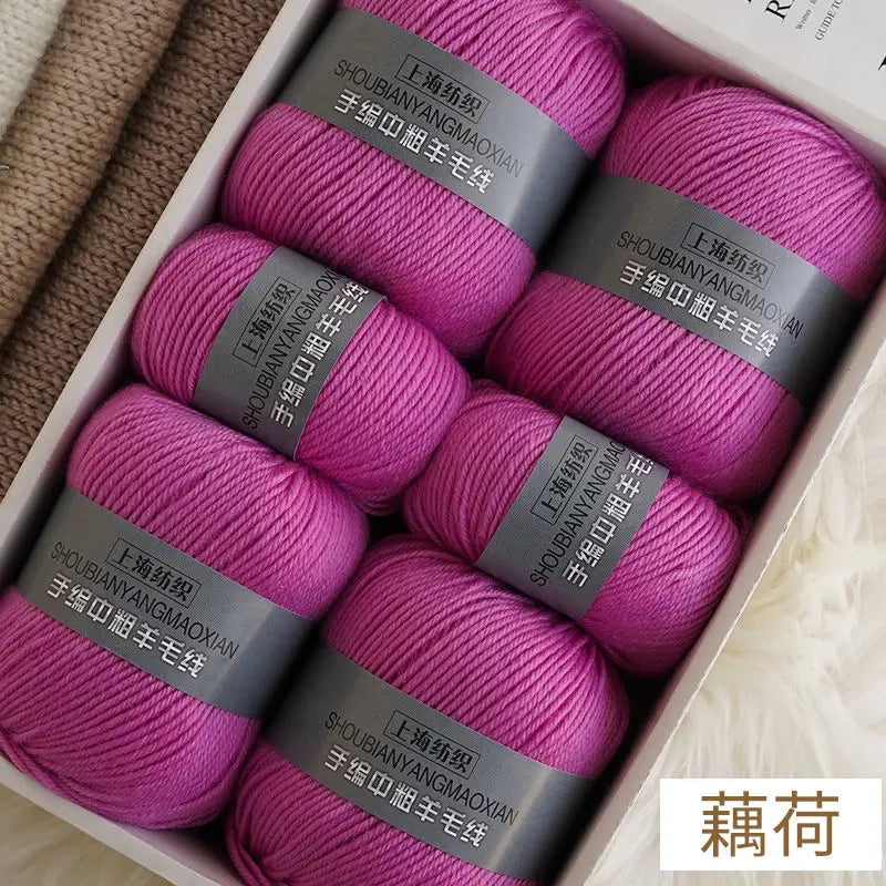 Fil de cachemire d'épaisseur moyenne, 500 g/ensemble, 4 plis, pour tricot au Crochet à la main, pull et pantalon, laine chaude, fil de laine 100%, doux pour la peau