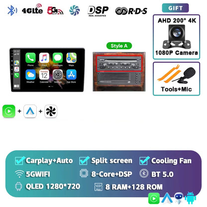 Autoradio Android 15 pour Peugeot 307 CC 307CC 307SW 2002 - 2013 sans fil Carplay Android Auto stéréo lecteur multimédia 4G 2 Din