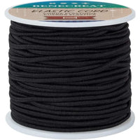1 Rouleau de 2.5mm de fil élastique noir de 38 yards pour la fabrication de bracelets artisanaux, ULen tissu pour perles