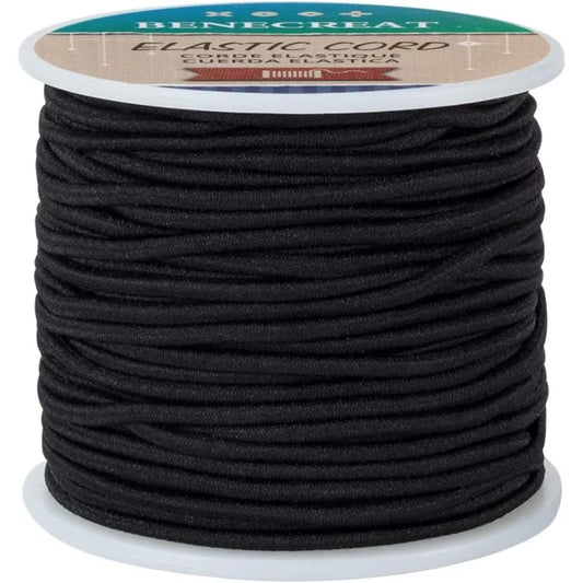 1 Rouleau de 2.5mm de fil élastique noir de 38 yards pour la fabrication de bracelets artisanaux, ULen tissu pour perles