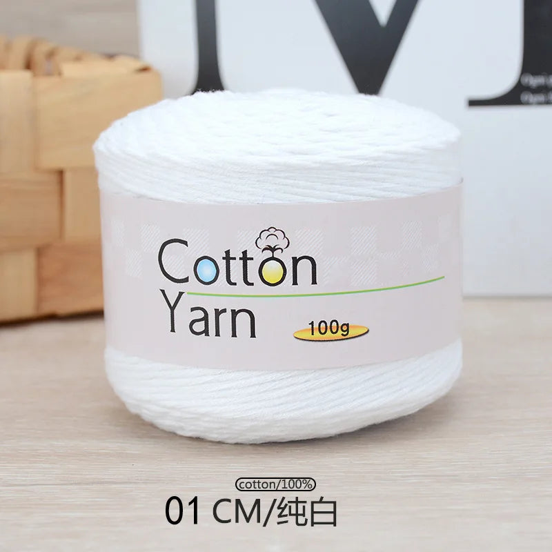 100 g/rouleau fil de coton pur coloré bébé fil de coton doux gros bébé coton Crochet tricots bricolage fil à tricoter à la main