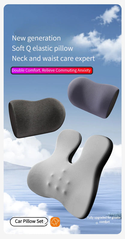 Appuie-tête de voiture, support lombaire, coussin de siège de voiture, coussin lombaire, oreiller chauffant électrique pour voiture, oreiller de protection du cou