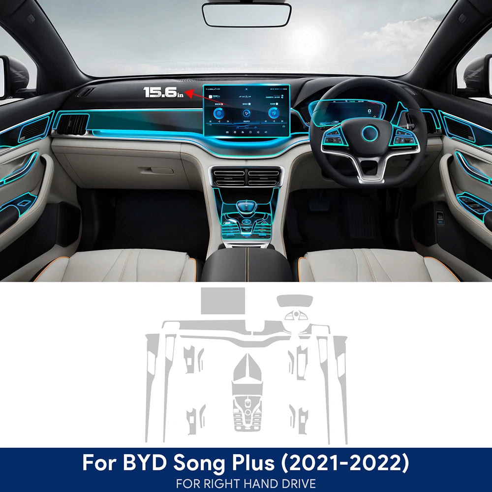 Film de protection TPU pour écran de navigation de console centrale de voiture BYD Seal U Sealion 6 Song Plus DM-i EV 2021-2025, conduite à droite