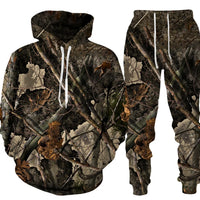 Camouflage plante chasse animale impression 3D sweats à capuche pantalons ensembles hommes sweats pantalons de survêtement deux pièces costumes survêtement hommes vêtements