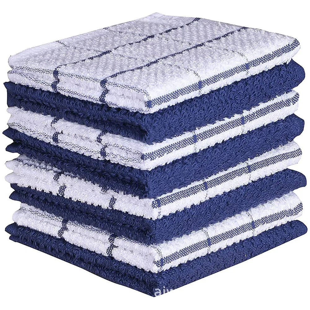 Chiffons de cuisine en coton à carreaux, chiffons de cuisine, essuie-mains, débarbouillettes super douces et absorbantes, 12x12in, 6 paquets