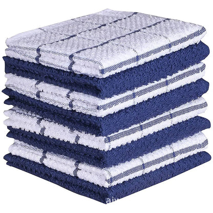 Chiffons de cuisine en coton à carreaux, chiffons de cuisine, essuie-mains, débarbouillettes super douces et absorbantes, 12x12in, 6 paquets