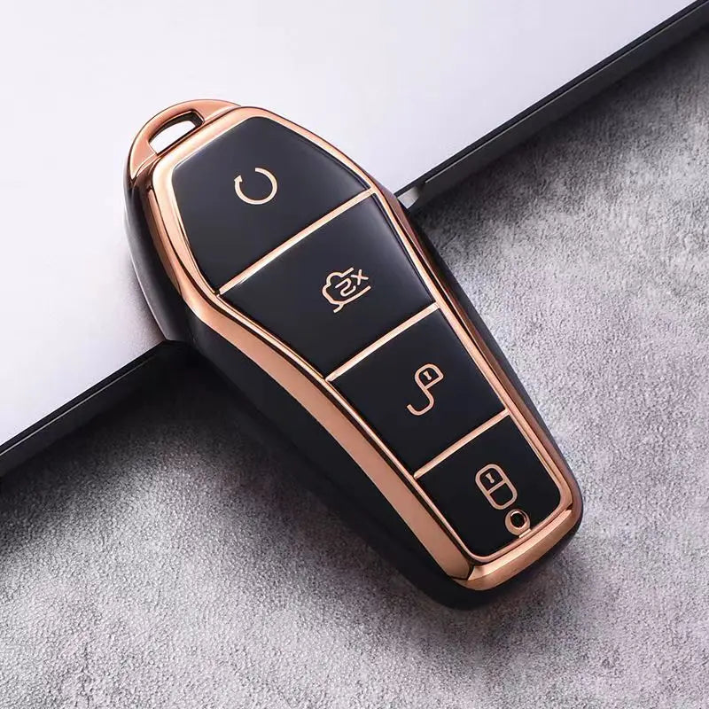 Étui pour clé de voiture en TPU à 4 boutons, housse de protection pour télécommande BYD Atto 3 Han EV Dolphin, accessoires automobiles