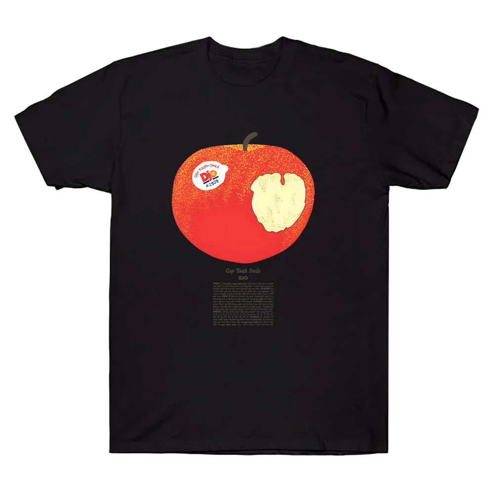 Djo Apple T-Shirt drôle dessin animé graphique t-shirts femmes à manches courtes hommes hauts haute qualité coton T-Shirt unisexe vêtements créatifs