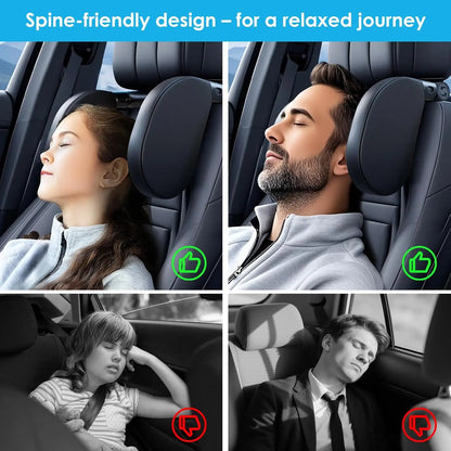 Oreiller de voiture en mousse à mémoire de forme, pour voyage, coussin de soutien du cou réglable, appui-tête universel pour siège de passager