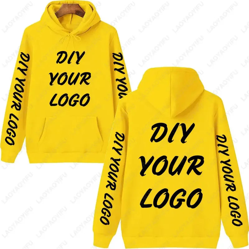Sweat à capuche personnalisé avec Logo personnalisé, sweat-shirt chauffant et confortable, unisexe, décontracté, texte imprimé personnalisé, bricolage, à la mode, automne