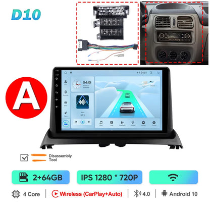 QSZN pour Renault Clio2 BB CB MK2 2001 - 2006 Android 13 autoradio lecteur vidéo multimédia CarPlay Auto 4G unité principale Navigation