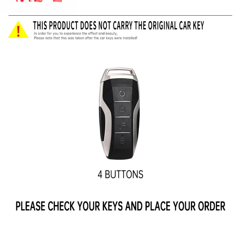 Étui pour clé de voiture en métal, Style course à 4 boutons, housse Fob pour BYD Song Plus Atto 3 Han EV Tang DM Qin Seal Dolphin