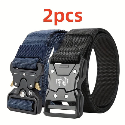 Ensemble de 2 ceintures pour hommes, nouvelle collection, ceinture décontractée à boucle à dégagement rapide, idéale pour les cadeaux de remise de diplôme, les cadeaux d'anniversaire, les cadeaux de la fête des pères