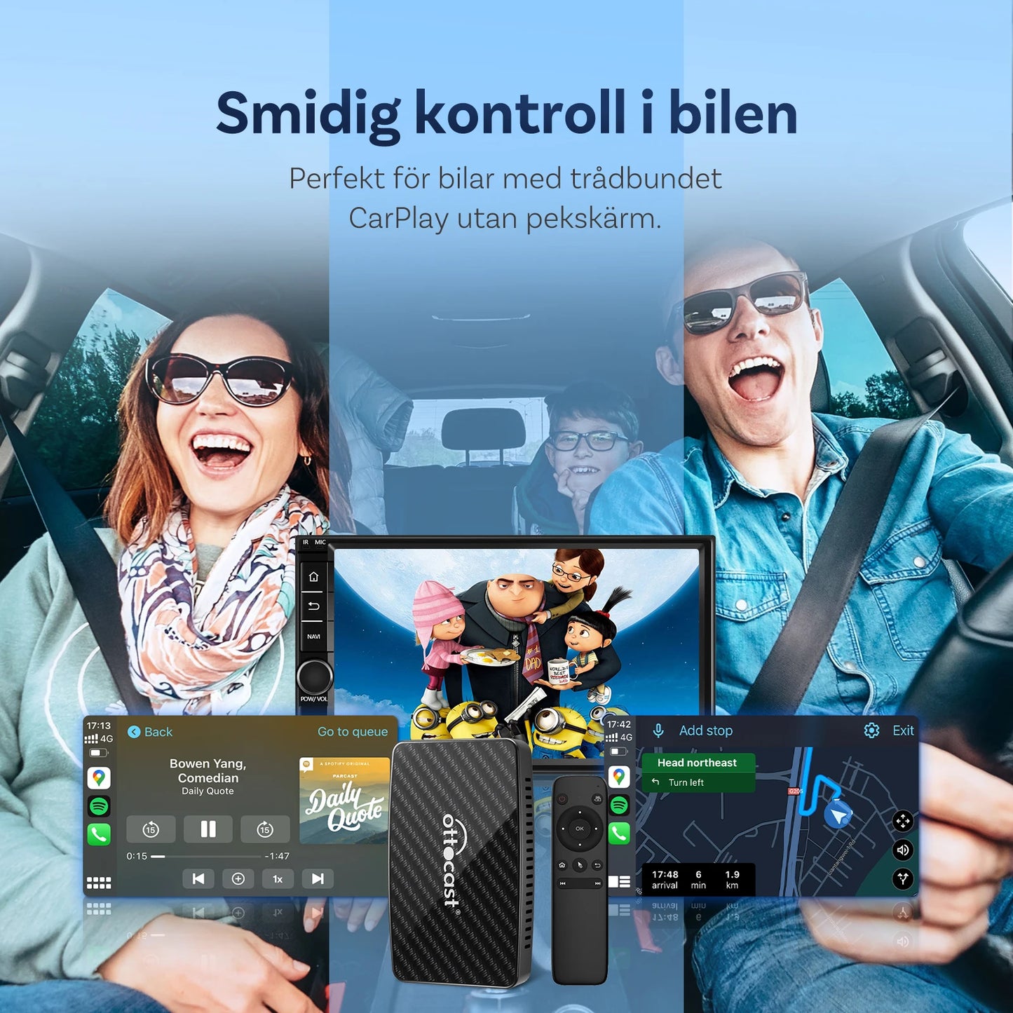 Ottocast Play2video Pro adaptateur Carplay sans fil boîtier AI Android Auto Netflix lecture vidéo YouTube miroir d'écran 1080p pour Audi
