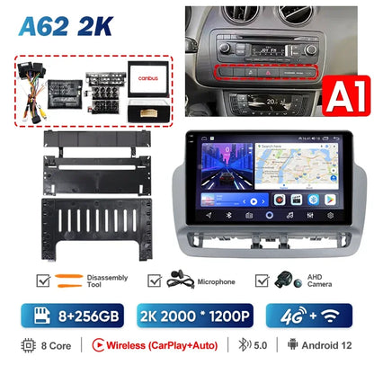 Pour Seat Ibiza 2012 2013 2014 2015 Android Auto Carplay Radio voiture lecteur vidéo multimédia GPS Navigation QLED écran tactile 4G