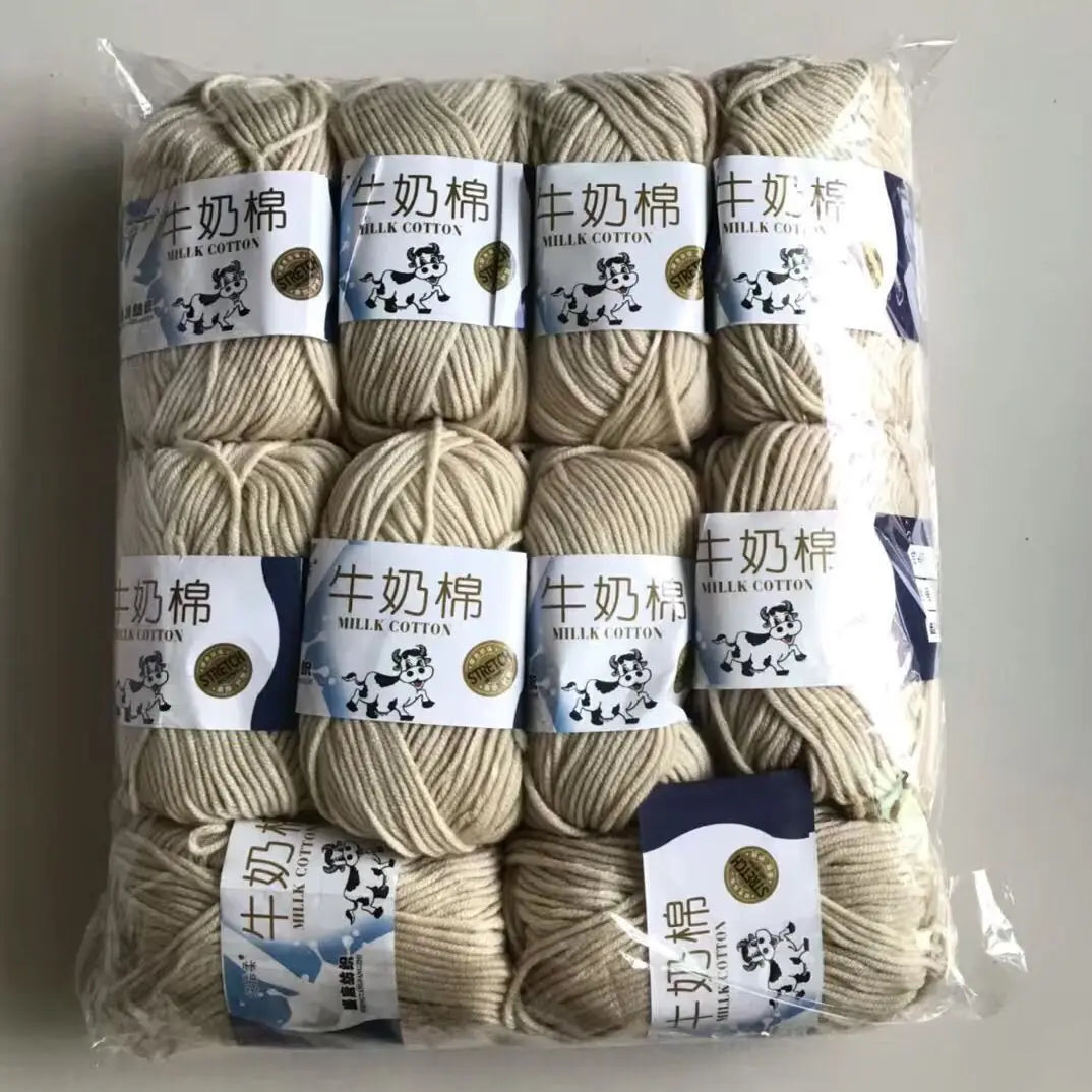 Fil de laine et de coton au lait, 500g, fil au Crochet pour écharpe tricotée à la main, pull, sacs de poupées, bricolage, fournitures de tricot au Crochet, 10 pièces/lot