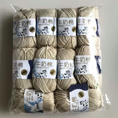 Fil de laine et de coton au lait, 500g, fil au Crochet pour écharpe tricotée à la main, pull, sacs de poupées, bricolage, fournitures de tricot au Crochet, 10 pièces/lot