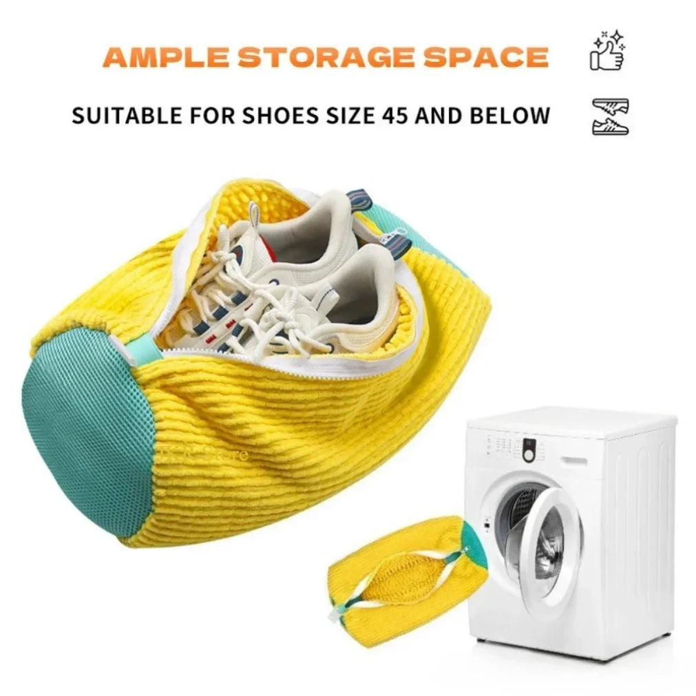 2/1 pièces sac de lavage de chaussures Machine à laver sacs à linge avec fermeture à glissière chaussures sacs de nettoyage chaussures blanchisserie Fibers moelleuses Sneaker