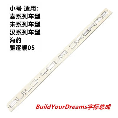 DAJYuan Plus-Autocollants Lettre Étanche, Logo Texte Coffre Arrière, BYD Han Qin Song Dmi Tang, 1Pc