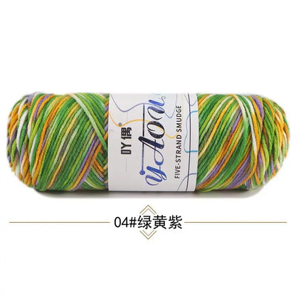 Fil à tricoter à la main en coton au lait coloré, 100g, section teinte au Crochet, ligne de fil, couverture, châle, chapeau, chaussettes, 200 mètres, 1 pièce