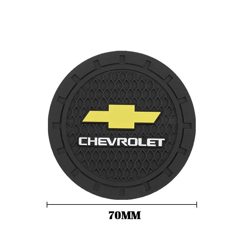 Tapis de tasse d'eau de voiture, 2 pièces, dessous de verre Anti-bruit en caoutchouc pour Chevrolet Spark Captiva Cruze Malibu Equinox Trax Camaro Blazer Traverse