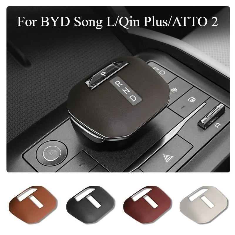 Couvercle d'engrenage en cuir pour voiture BYD Song L/Qin Plus/ATTO 2, couvercle de poignée d'engrenage, levier de commande Central, accessoires de protection